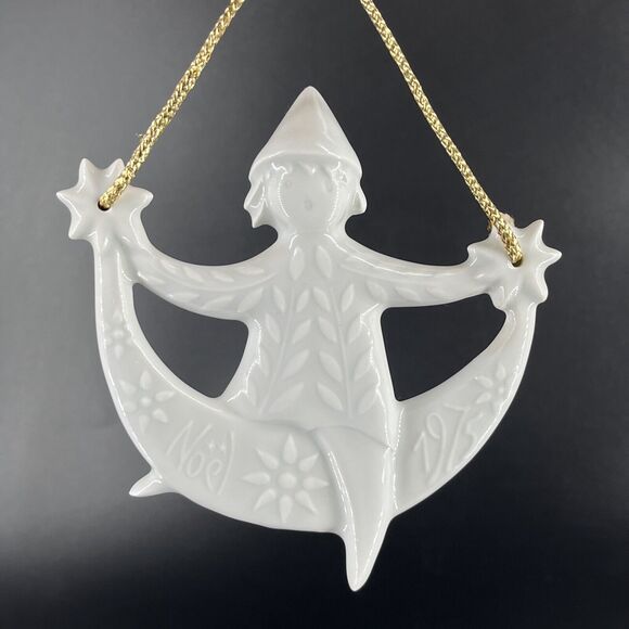 Vintage Haviland Limoges 1975 Porcelain Sparkling Angel Noel Christmas Ornament - Picture 6 of 10